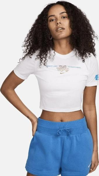 Nike Sportswear Kadın Beyaz Crop T-Shirt