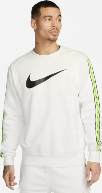 Nike Sportswear Repeat Fleece Erkek Krem Sweatshirt