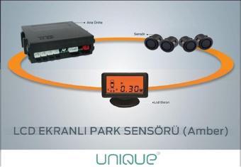 Unique Lcd Ekranlı Park Sensör 19Mm Mat Siyah Sensör