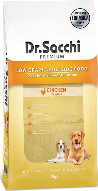 Dr.Sacchi Premium Düşük Tahıllı Tavuklu Yetişkin Köpek Maması 12 Kg