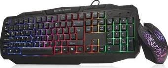 Dark Elite Force gkm1000 Rgb Aydınlatmalı Türkçe Q Oyuncu Klavye & Mouse Set