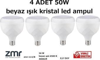 ZMR T-BULB 50W KRİSTAL CAMLI LED AMPUL E27 6500K BEYAZ IŞIK ( 4 ADET )