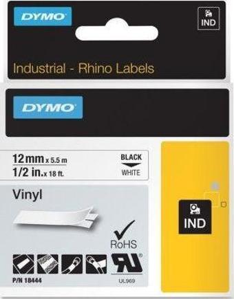 Dymo RhinoPRO Renkli Vinil 12mmx5,5m Sarı-Siyah 18432