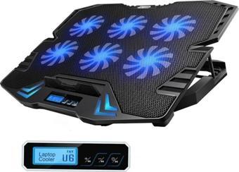 Frisby FNC-5235ST GS6 Notebook Soğutucu (6xFan) LCD Kontrol Panel Metal Izgara 5 Kademeli Yükseklik