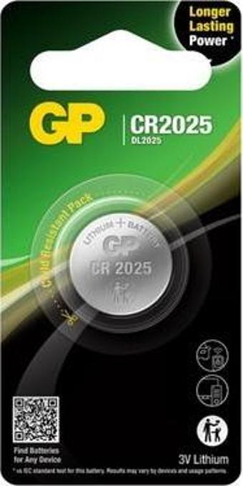 Gp CR2025-U1 3V Lityum Düğme Pil Tekli Paket