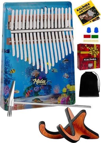 Midex KLX-640-PAK Okyanus Cam Kalimba 17 Tuşlu Full Set