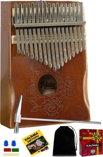 Midex KLX-990 Ahşap Gerçek Ağaç Kaliteli Kalimba 17 Tuşlu Full Set