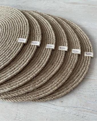 Rope Decor 35Cm 6 Kişilik Amerikan Servis / Tabak Altlığı / Supla Seti / Hasır Supla / Servis Altı Supla