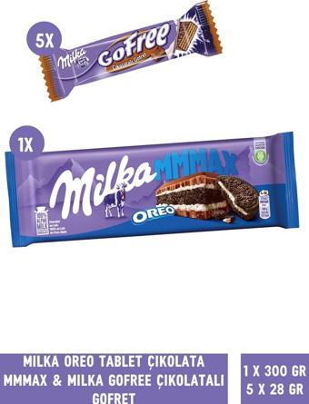 Milka Oreo Tablet Çikolata 300 gr MMMAX 1 adet & Milka Gofree Çikolatalı Gofret 28 gr 5 Adet