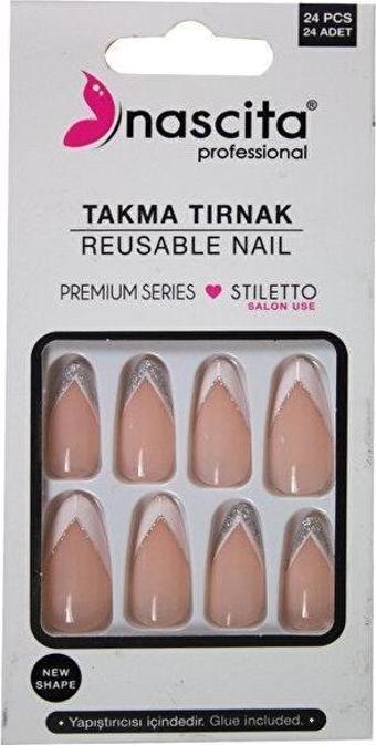 Nascita NAIL00201 STILETTO FRENCH TIRNAK