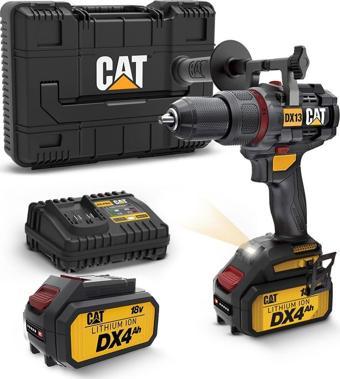 CAT DX13.1 18Volt/4.0Ah Li-ion 80Nm. Çift Akülü Kömürsüz Profesyonel Şarjlı Darbeli Matkap