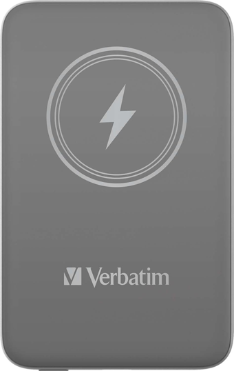 Verbatim Manyetik Power Bank 10000 mAh, Kablosuz Şarj Cihazı 15 W, USB-C ile 20 W PD 