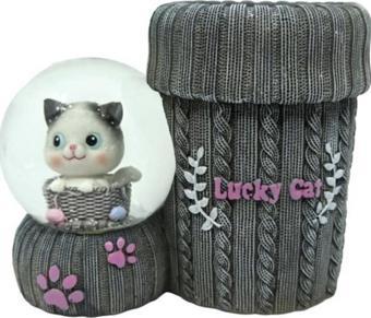 Need Lucy Cat Işıklı Kar Küresi Kalemlik Seti