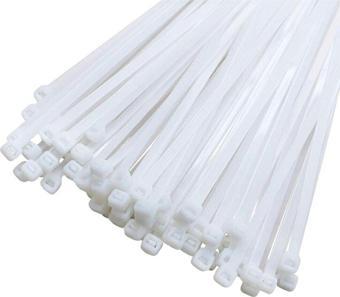 Kablo Bağı- Plastik Kelepçe - 3.6 X 200 Mm - Cırt Kelepçe Beyaz 100 Adet Paket