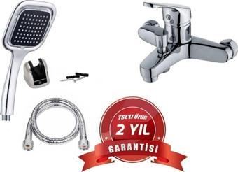 Banyo Bataryası Ve Kare Siyah Duş Başlığı | Banyo Batarya Seti / 2 Yıl Garantili