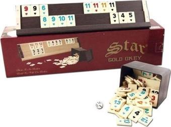 Star Gold Ahşap Okey  Takımı - Koyu Renk