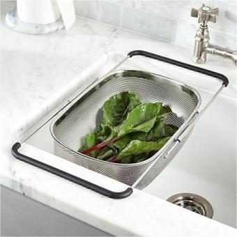 IKEA İdealisk Paslanmaz Çelik Metal Köşeli Dikdörtgen Süzgeç 34 X 23 Cm