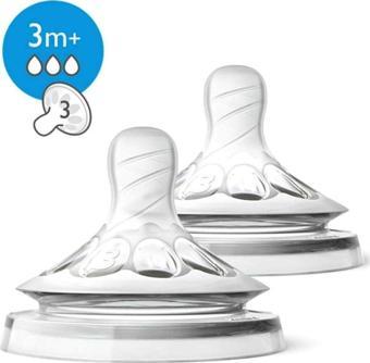Philips Avent Avent Natural 2'Li Biberon Emziği Orta Akış 3+Ay