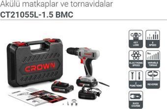 CROWN CT21055L 14.4V 1.5 AH LI-ION ÇİFT AKÜLÜ DARBESİZ ŞARJLI MATKAP VİDALAMA