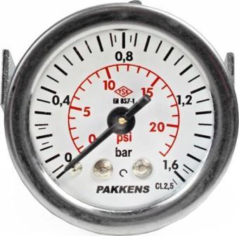 Pakkens 0-1.6 Bar 40 mm Arkadan Bağlantılı Panotipi Kuru Manometre G 1/8 inç