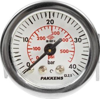 Pakkens 0-40 Bar 40 mm Arkadan Bağlantılı Panotipi Kuru Manometre G 1/8 inç