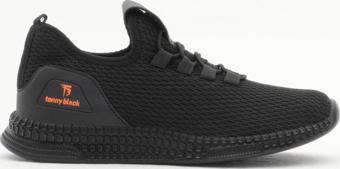 Tonny Black Çocuk Unisex Siyah Rahat Kalıp Lastik Bağcıklı Spor Ayakkabı