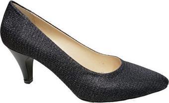 Gizem 766-22K Simli KısaTopuk Stiletto Kadın Ayakkabı