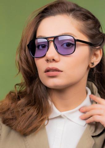 Lunox Viggo Siyah Mor Cam Unisex Güneş Gözlüğü