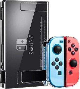 Konsol İstasyonu Nintendo Switch Uyumlu Sert Plastik Şeffaf Cihaz Koruyucu Kılıf