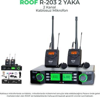 ROOF R-203 Yaka+Yaka 2 Kanal Uhf Pll 99 Kanal Telsiz Mikrofonu