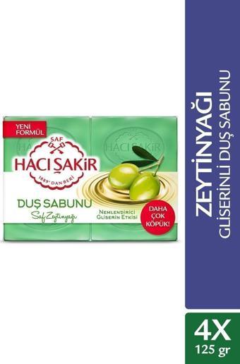 Hacı Şakir Zeytinyağı Gliserinli Saf Zeytinyağı Duş Sabunu 4X125 Gr