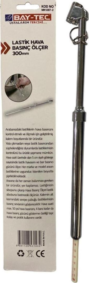 Bay-tec Mk1287-2 Lastik Basınç Ölçer 300 Mm