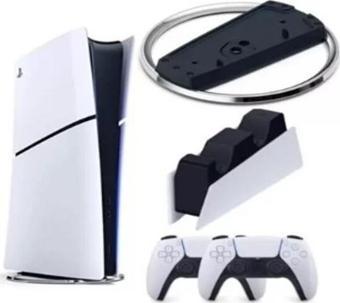 Sony Playstation 5 Slim Dijital + 2. Ps5 Kol + Dikey Stand + Sarj istasyonu Beyaz