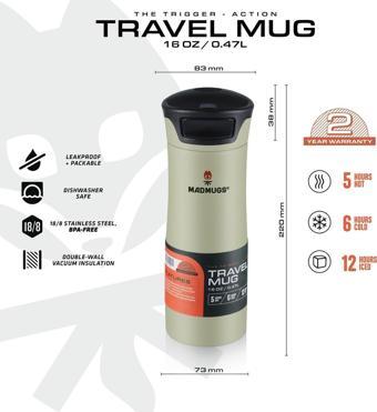 MADMUGS TM-TA-003 Travel Mug Termos Bardak 0,47lt-Yeşil