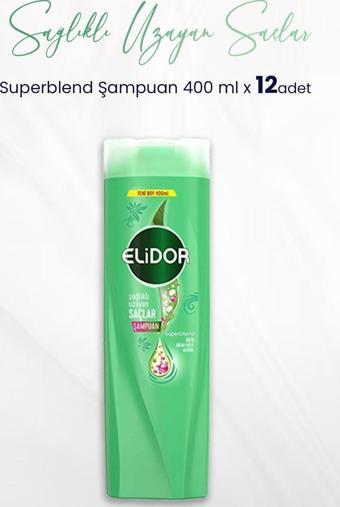 Elidor Superblend Şampuan Sağlıklı Uzayan Saçlar 400 ml x 12 Adet