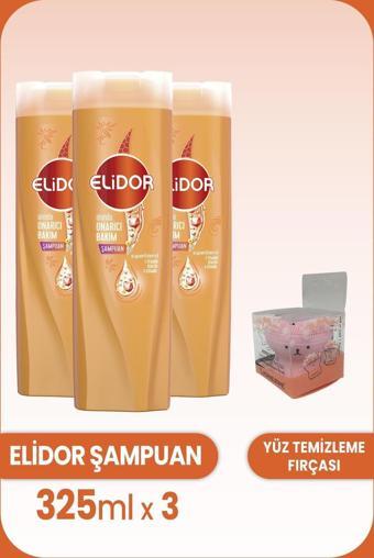 Elidor Superblend Onarıcı Bakım Şampuanı 325 ml x 3 Adet ve Yüz Fırçası