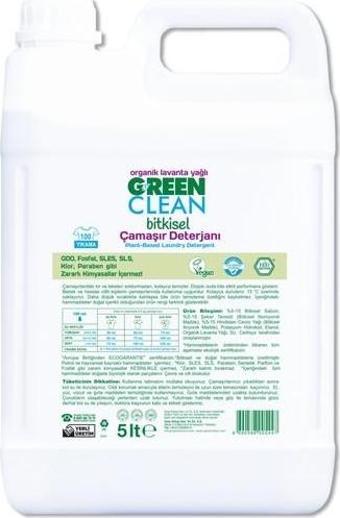 Green Clean Çamaşır Deterjanı Lavanta Yağlı 5 lt