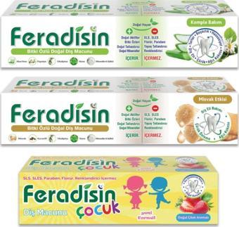 Feradisin Aile Diş Sağlığı Seti (2X75 Mı. Yetişkin 1X50 Ml Çocuk) Gimdes Helal Sertifikalı