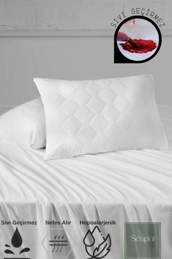 Senpai Home Kapitone-Fermuarlı Microfiber %100 Sıvı Su Geçirmez Yastık Alezi Koruyucu