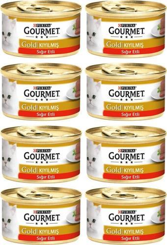 8 Adet Purina Gourmet Gold Kıyılmış Sığır Eti 85 gr