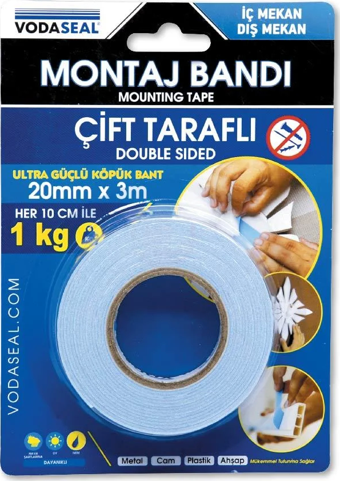 Vodaseal ÇİFT TARAFLI KÖPÜK BANT 20 MMx3 MT - 8680838010574