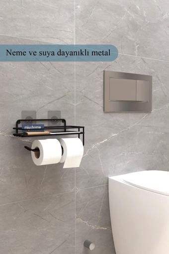 Moniev Yapışkanlı Tuvalet Kağıtlığı Metal Wc Kağıtlık Peçetelik Tuvalet Kağıdı Organizeri Banyo Düzenleyici