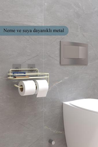 Moniev Yapışkanlı Tuvalet Kağıtlığı Metal Wc Kağıtlık Peçetelik Tuvalet Kağıdı Organizeri Banyo Düzenleyici