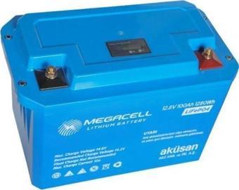 Megacell 12.8V 120Ah LiFePO4 Lityum Demir Fosfat Akü-YENİ