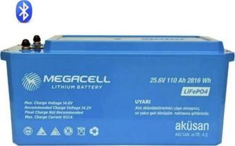 Megacell 25.6V 110Ah (Bluetooth) LiFePO4 Lityum Demir Fosfat Akü(ABS Kasa)