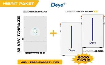 DEYE 12KW On-Grid Haibrit Trifaz Paketi LV (48V)