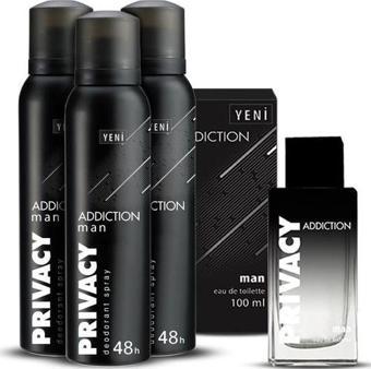 Privacy Man Addiction EDT Parfüm 100ml & Deodorant 3x150ml