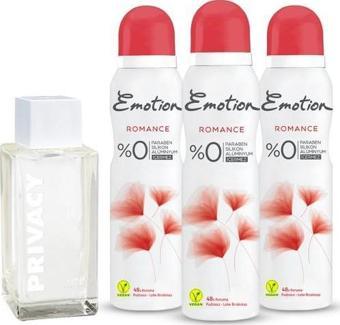 Privacy Women Limited Edition Edt Parfüm 50 Ml Online Özel & Emotion Romance Deodorant 3x150 Ml