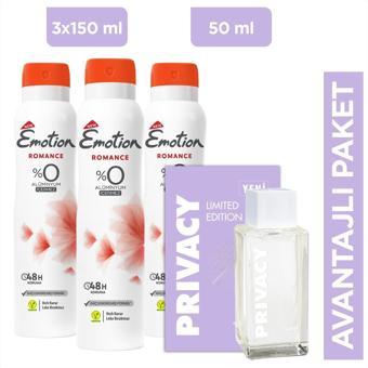 Privacy Women Limited Edition Edt Parfüm 50 Ml Online Özel & Emotion Romance Deodorant 3x150 Ml