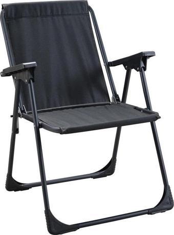 Leva Lüks Katlanır Sandalye Metal Ayaklı Siyah